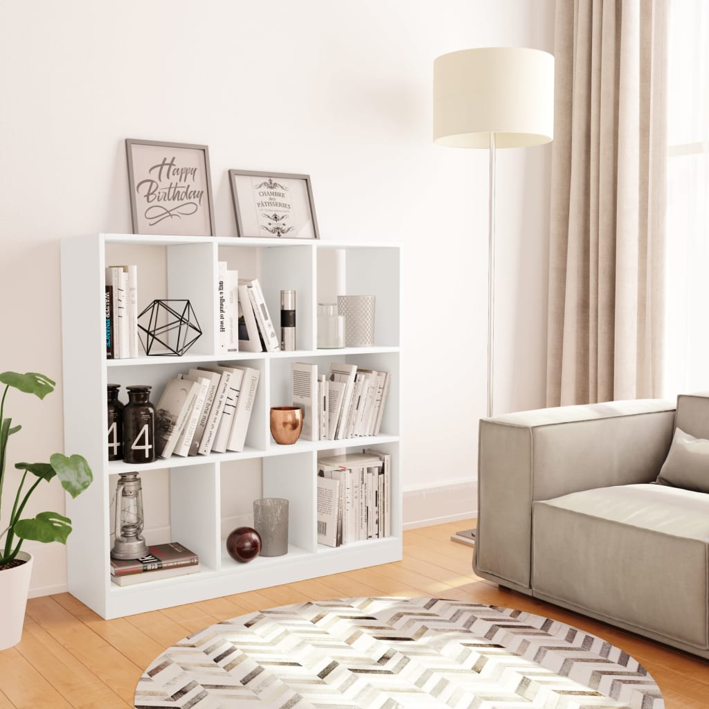 bogreol 97,5x29,5x100 cm konstrueret træ hvid