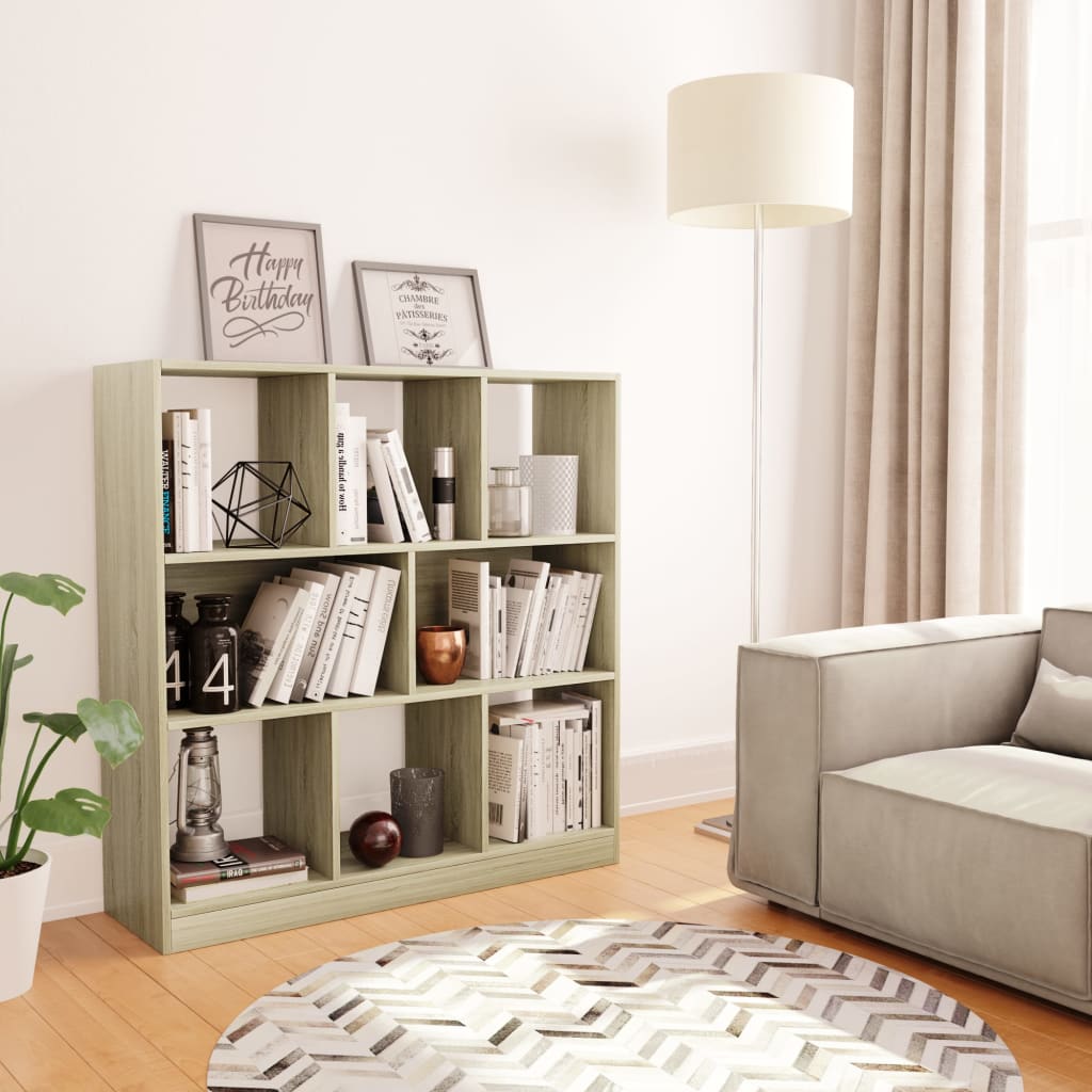 bogreol 97,5x29,5x100 cm konstrueret træ sonoma-eg