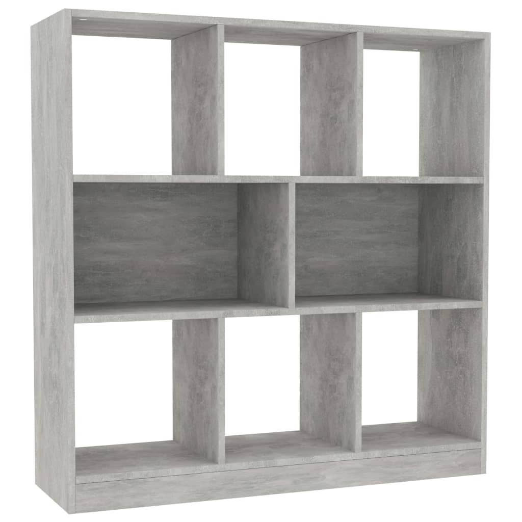 bogreol 97,5x29,5x100 cm konstrueret træ betongrå