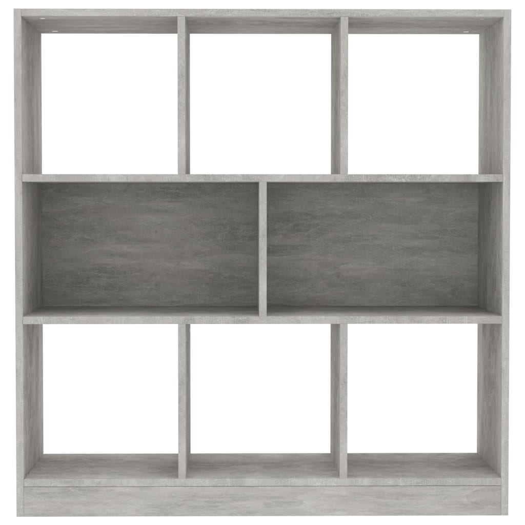 bogreol 97,5x29,5x100 cm konstrueret træ betongrå