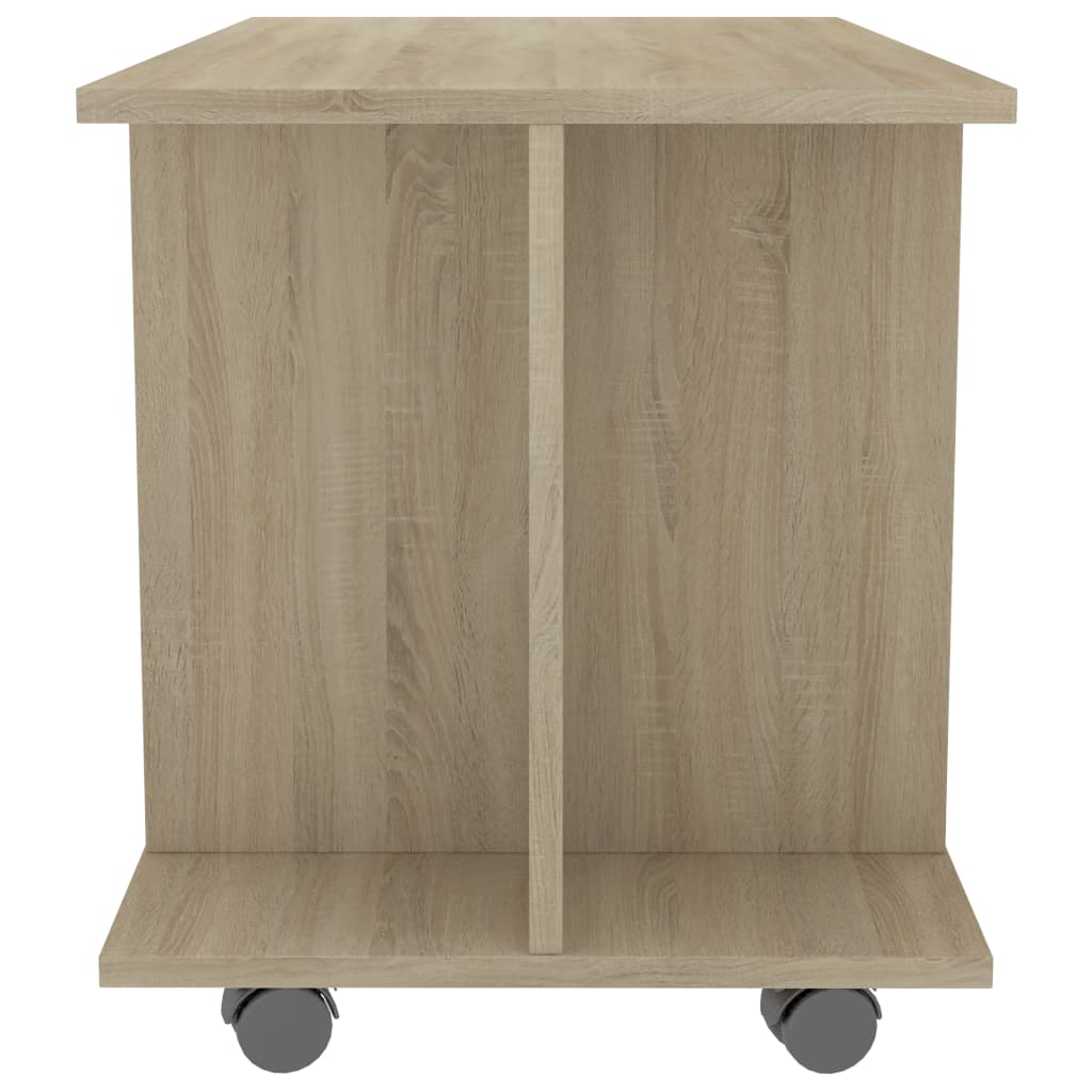 tv-skab med hjul 80x40x45 cm konstrueret træ sonoma-eg