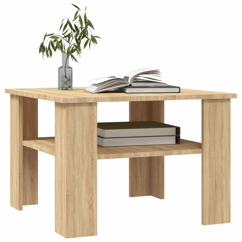 sofabord 60x60x42 cm konstrueret træ sonoma-eg