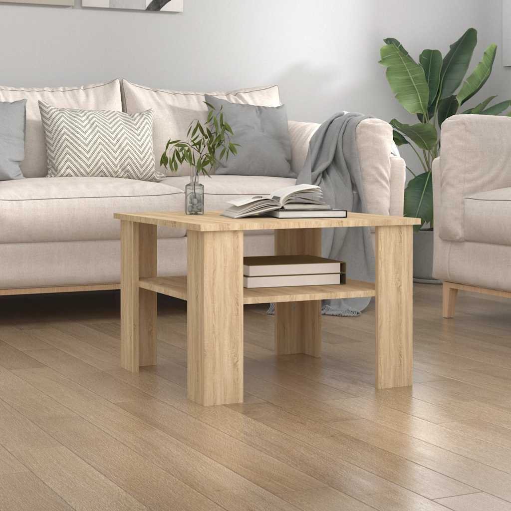 sofabord 60x60x42 cm konstrueret træ sonoma-eg