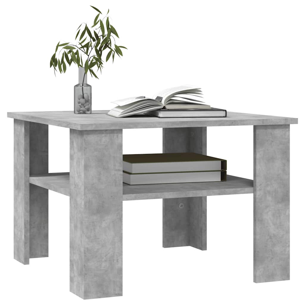 sofabord 60x60x42 cm konstrueret træ betongrå