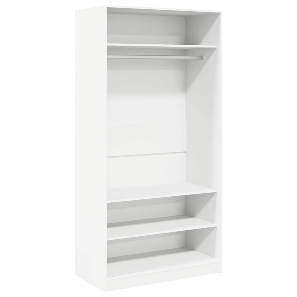 klædeskab 100x50x200 cm konstrueret træ hvid