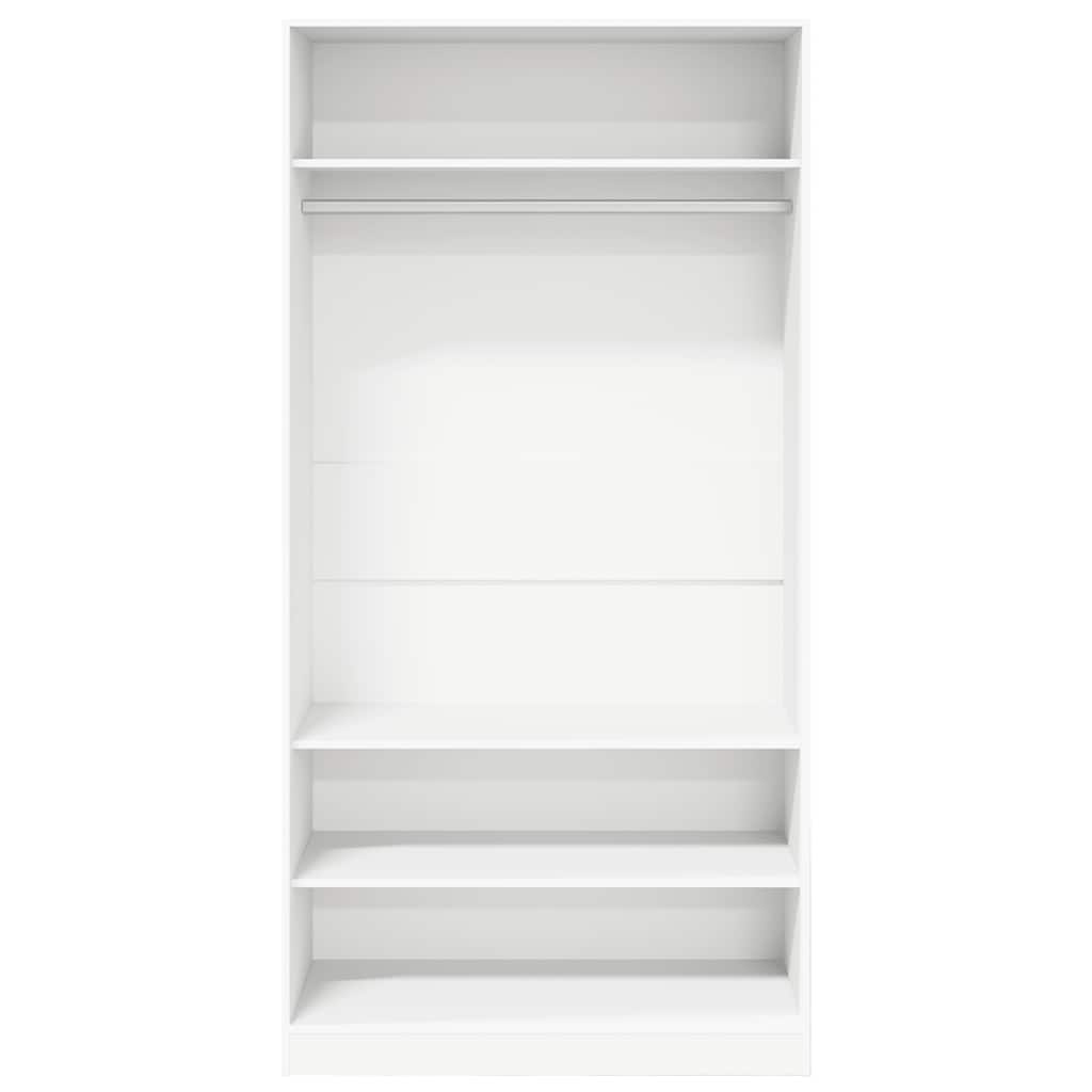 klædeskab 100x50x200 cm konstrueret træ hvid