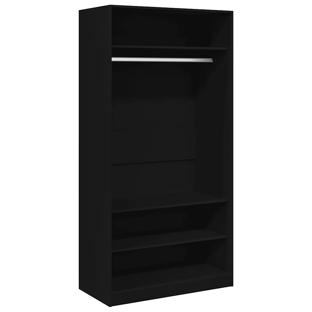 klædeskab 100x50x200 cm konstrueret træ sort