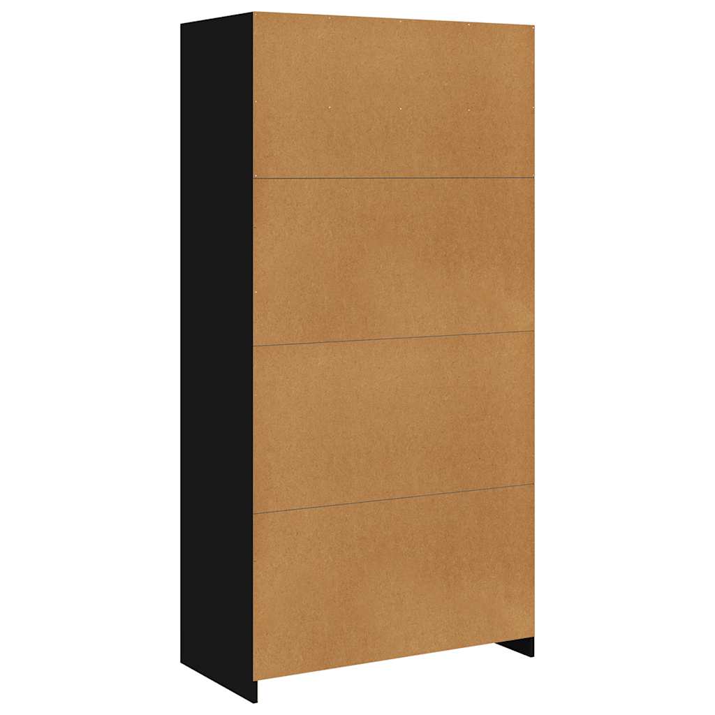 klædeskab 100x50x200 cm konstrueret træ sort