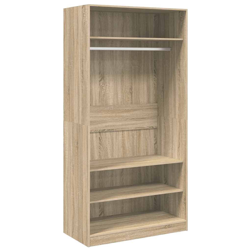 klædeskab 100x50x200 cm konstrueret træ sonoma-eg