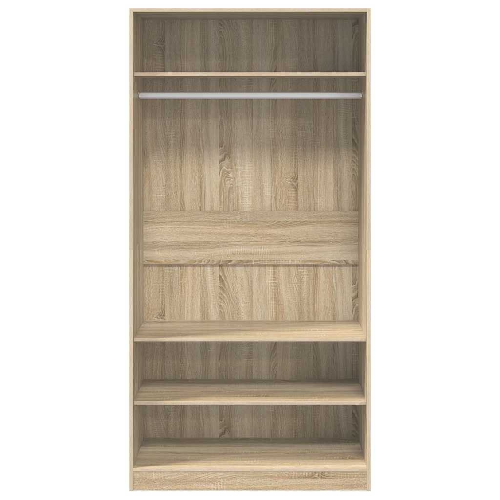 klædeskab 100x50x200 cm konstrueret træ sonoma-eg