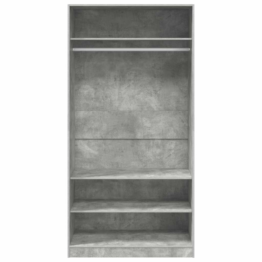 klædeskab 100x50x200 cm konstrueret træ betongrå