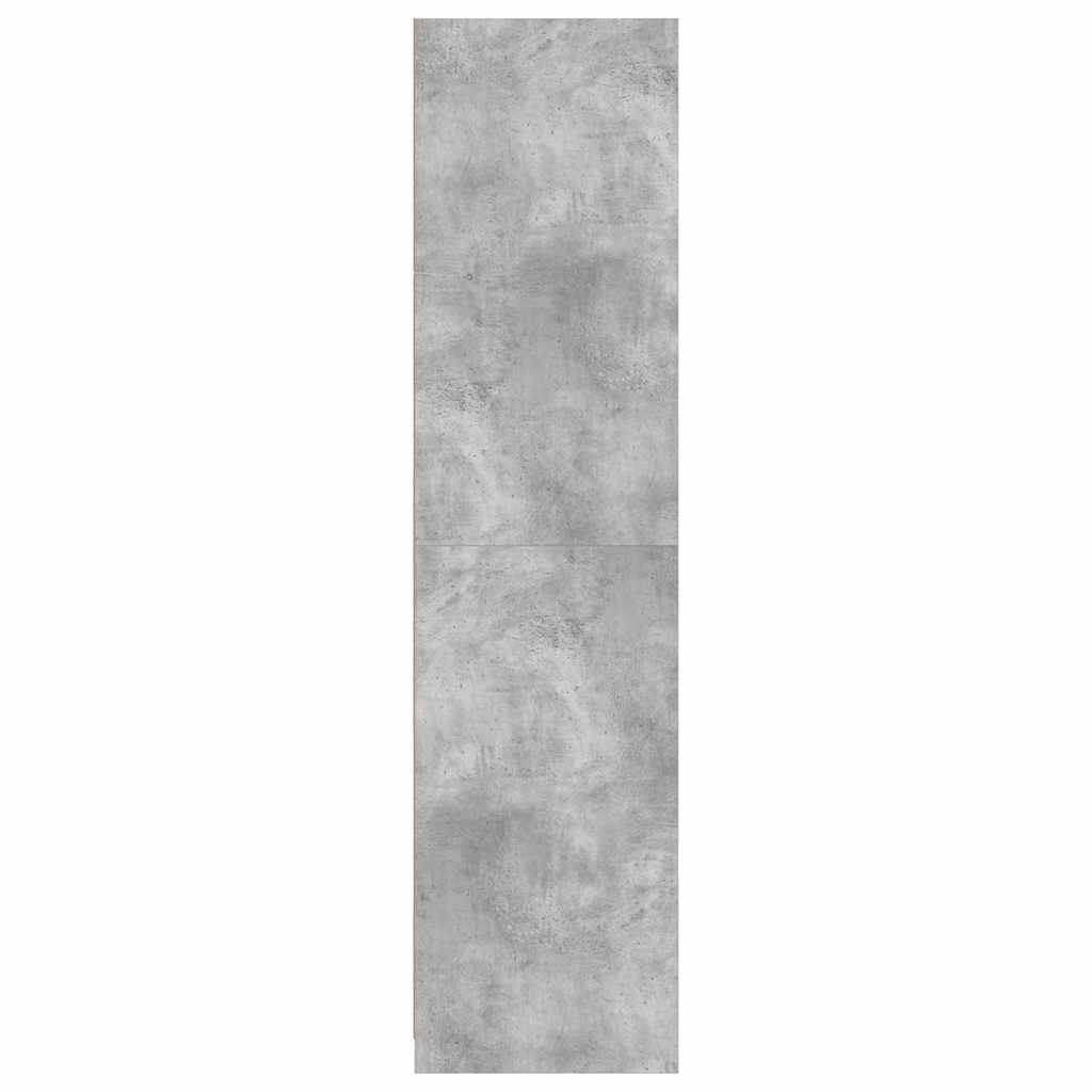 klædeskab 100x50x200 cm konstrueret træ betongrå