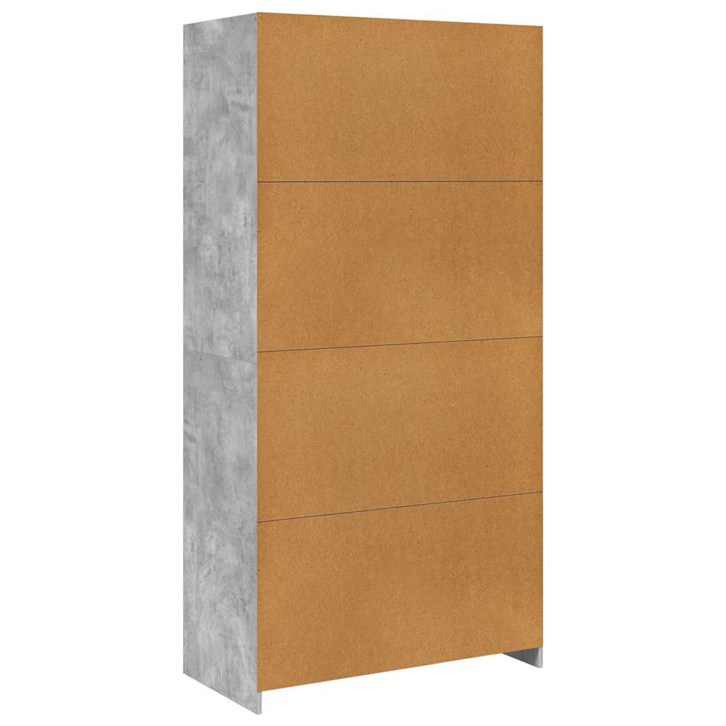 klædeskab 100x50x200 cm konstrueret træ betongrå