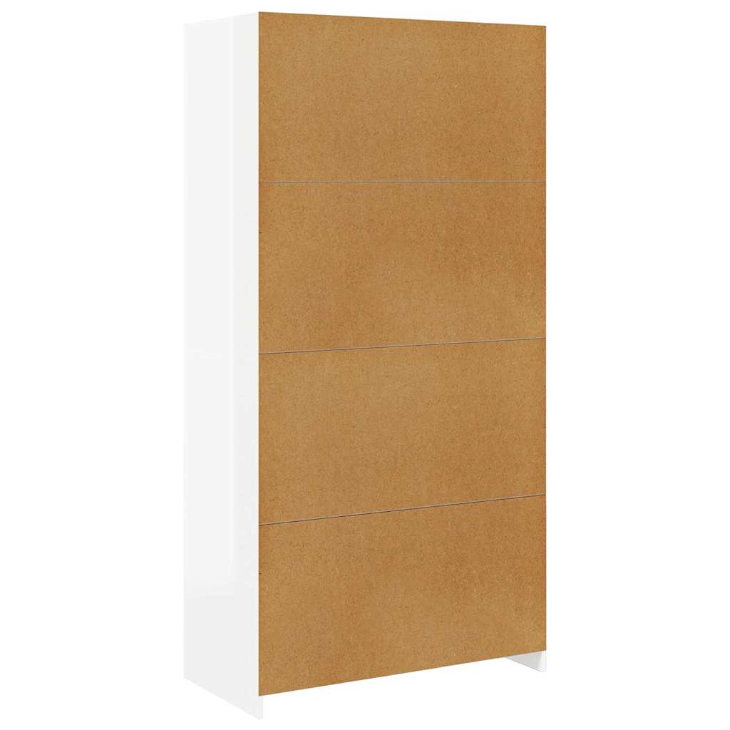 klædeskab 100x50x200 cm konstrueret træ hvid højglans