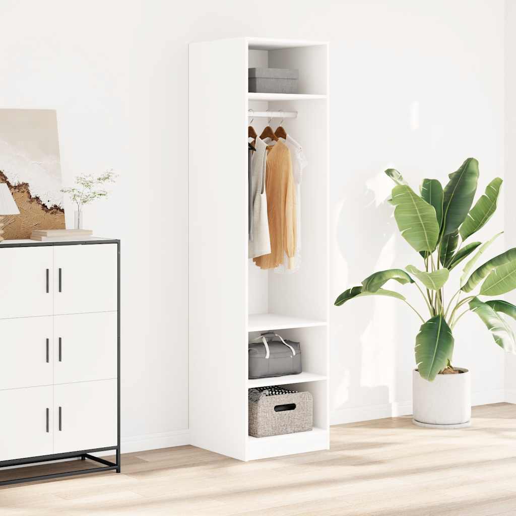 klædeskab 50x50x200 cm konstrueret træ hvid