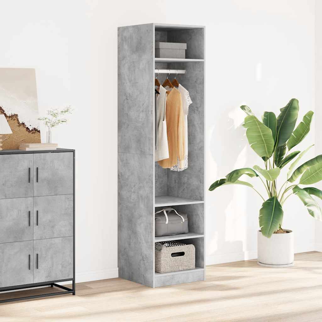 klædeskab 50x50x200 cm konstrueret træ betongrå