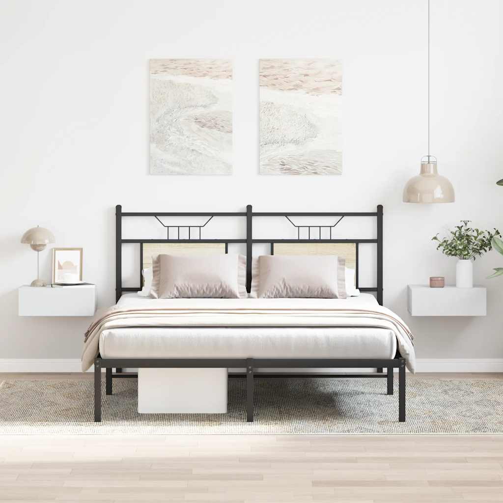 svævende natborde 2 stk. 40 x 30 x 15 cm konstrueret træ hvid