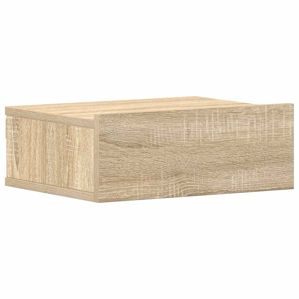 svævende natborde 2 stk. 40 x 30 x 15 cm konstrueret træ sonoma