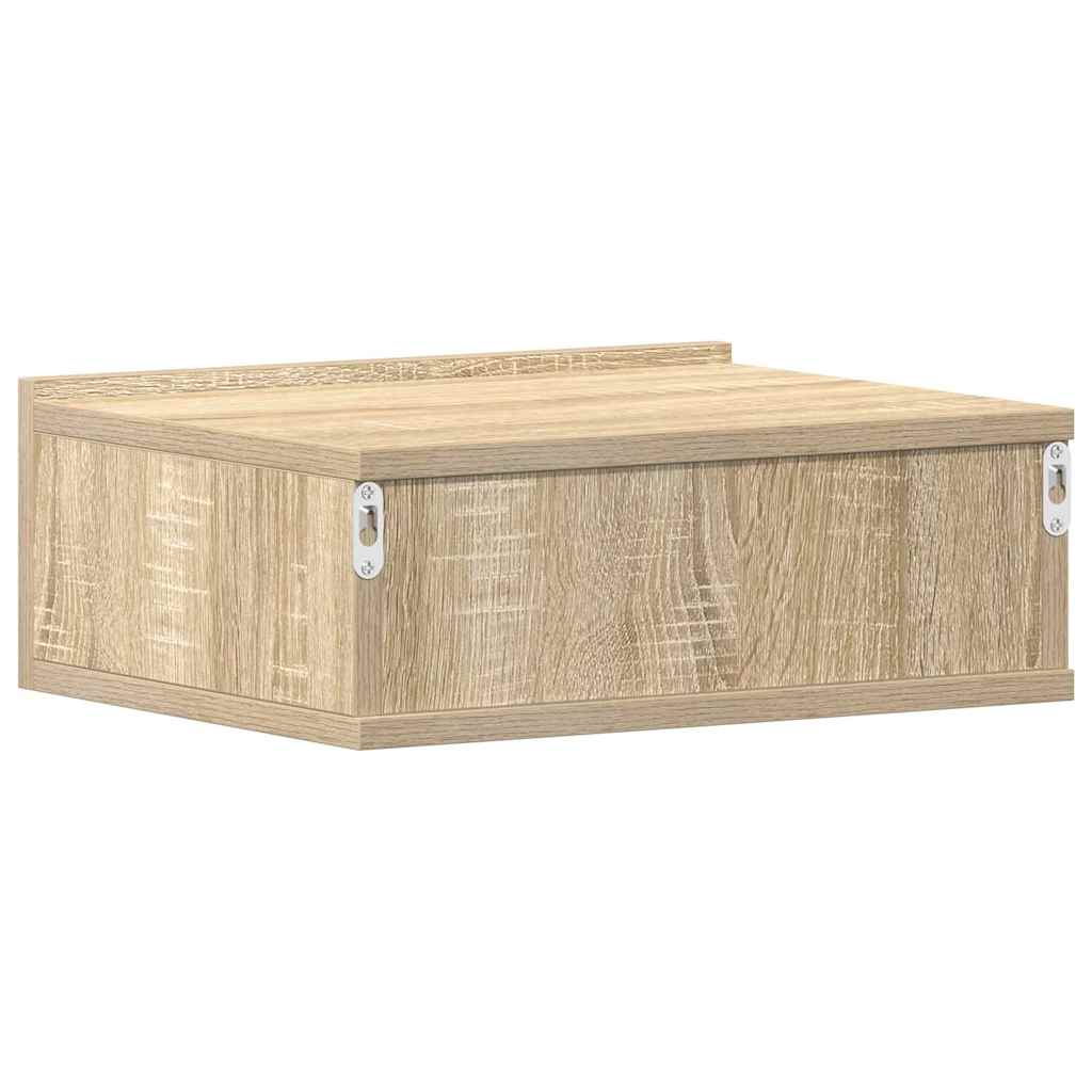 svævende natborde 2 stk. 40 x 30 x 15 cm konstrueret træ sonoma