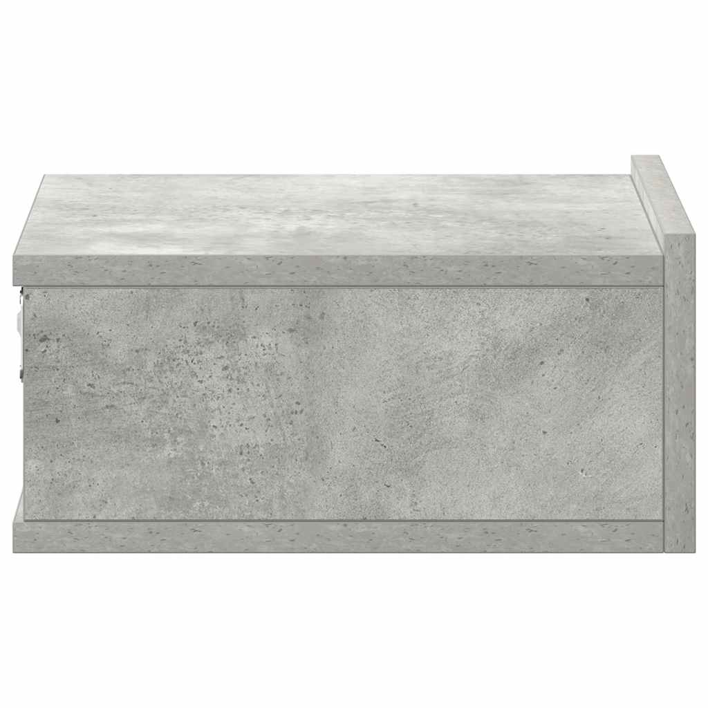 svævende natbord 40 x 30 x 15 cm konstrueret træ betongrå