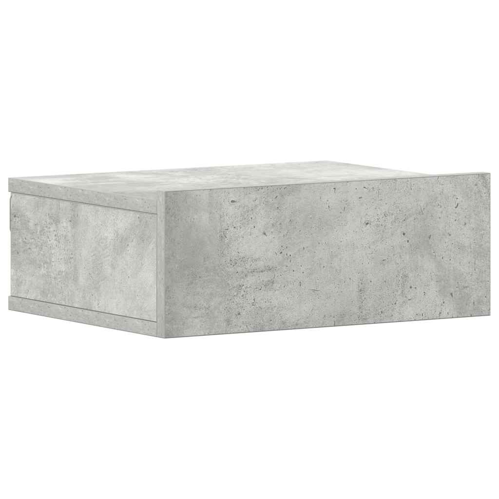 svævende natborde 2 stk. 40 x 30 x 15 cm konstrueret træ grå