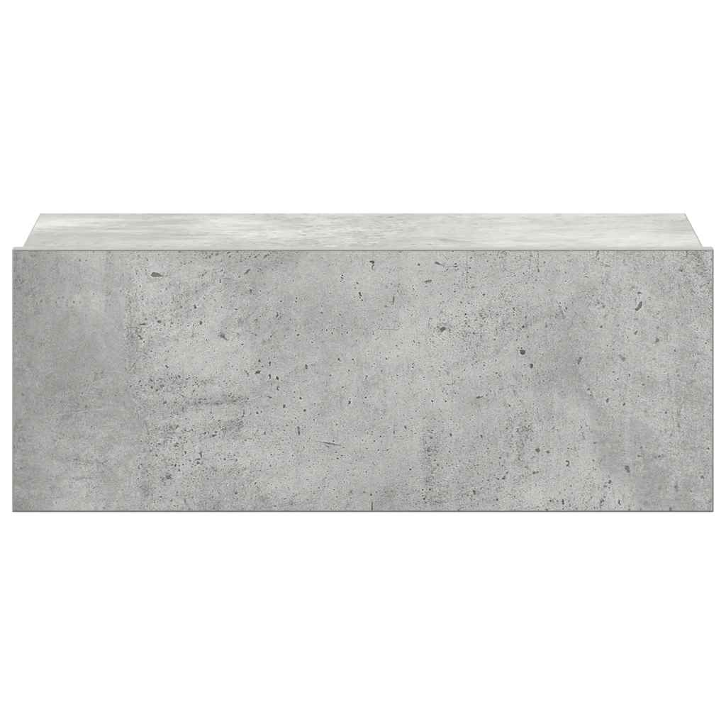 svævende natborde 2 stk. 40 x 30 x 15 cm konstrueret træ grå