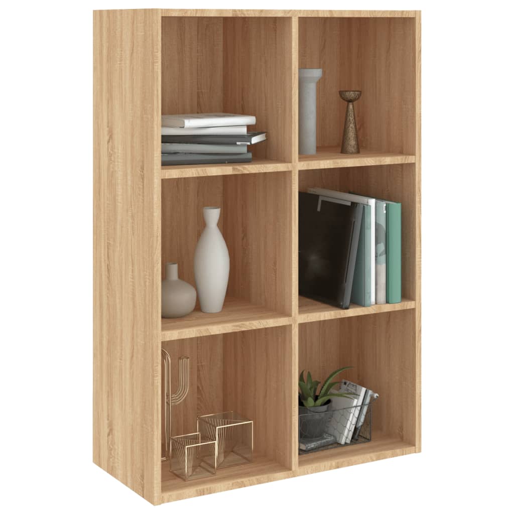 bogreol/skænk 66x30x98 cm konstrueret træ sonoma-eg
