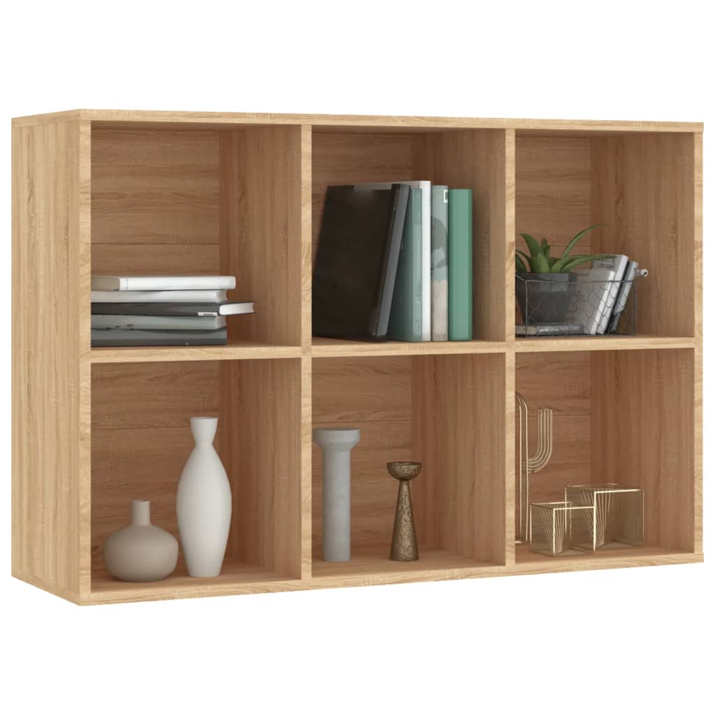 bogreol/skænk 66x30x98 cm konstrueret træ sonoma-eg