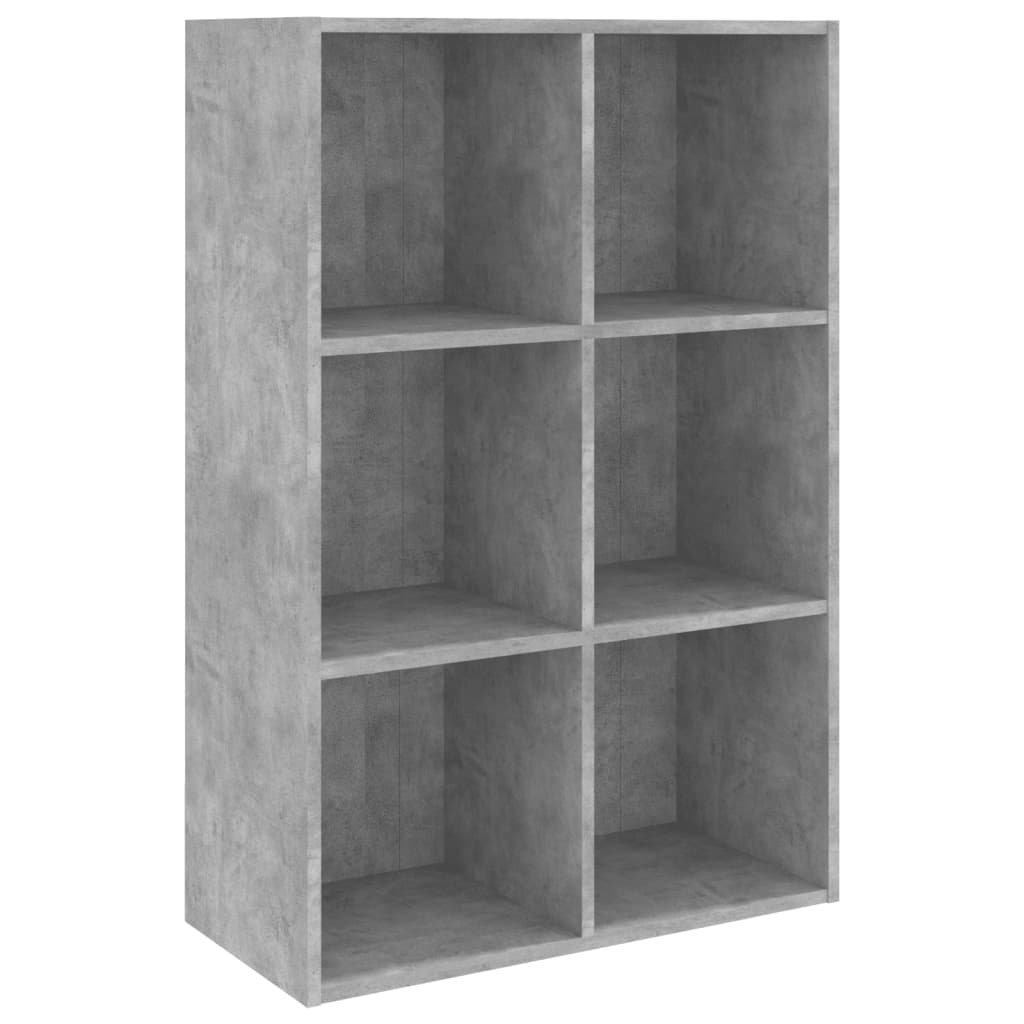 bogreol/skænk 66x30x98 cm konstrueret træ betongrå