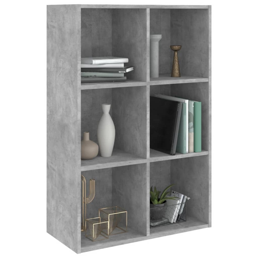 bogreol/skænk 66x30x98 cm konstrueret træ betongrå