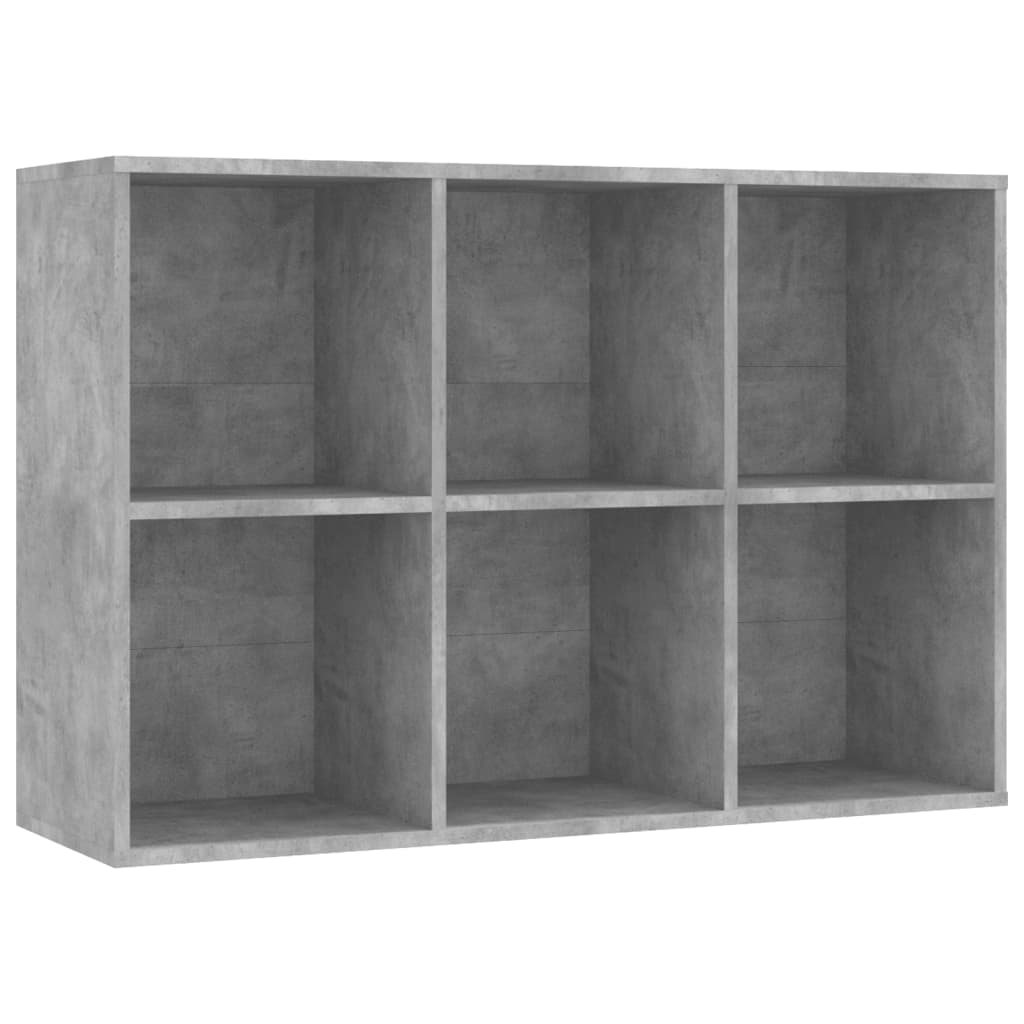 bogreol/skænk 66x30x98 cm konstrueret træ betongrå