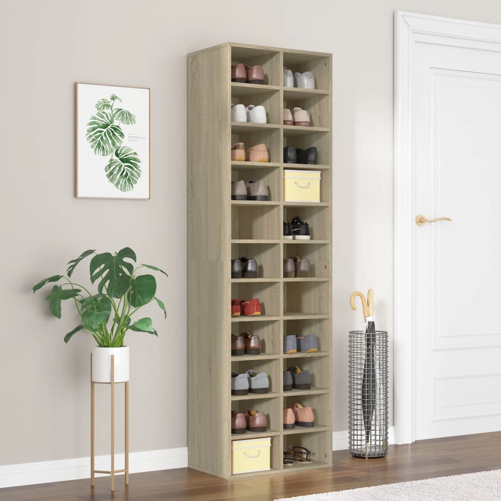 skoskab 54x34x183 cm konstrueret træ sonoma-eg