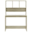 skrivebord m. hylder 110x45x157 cm konstrueret træ sonoma-eg