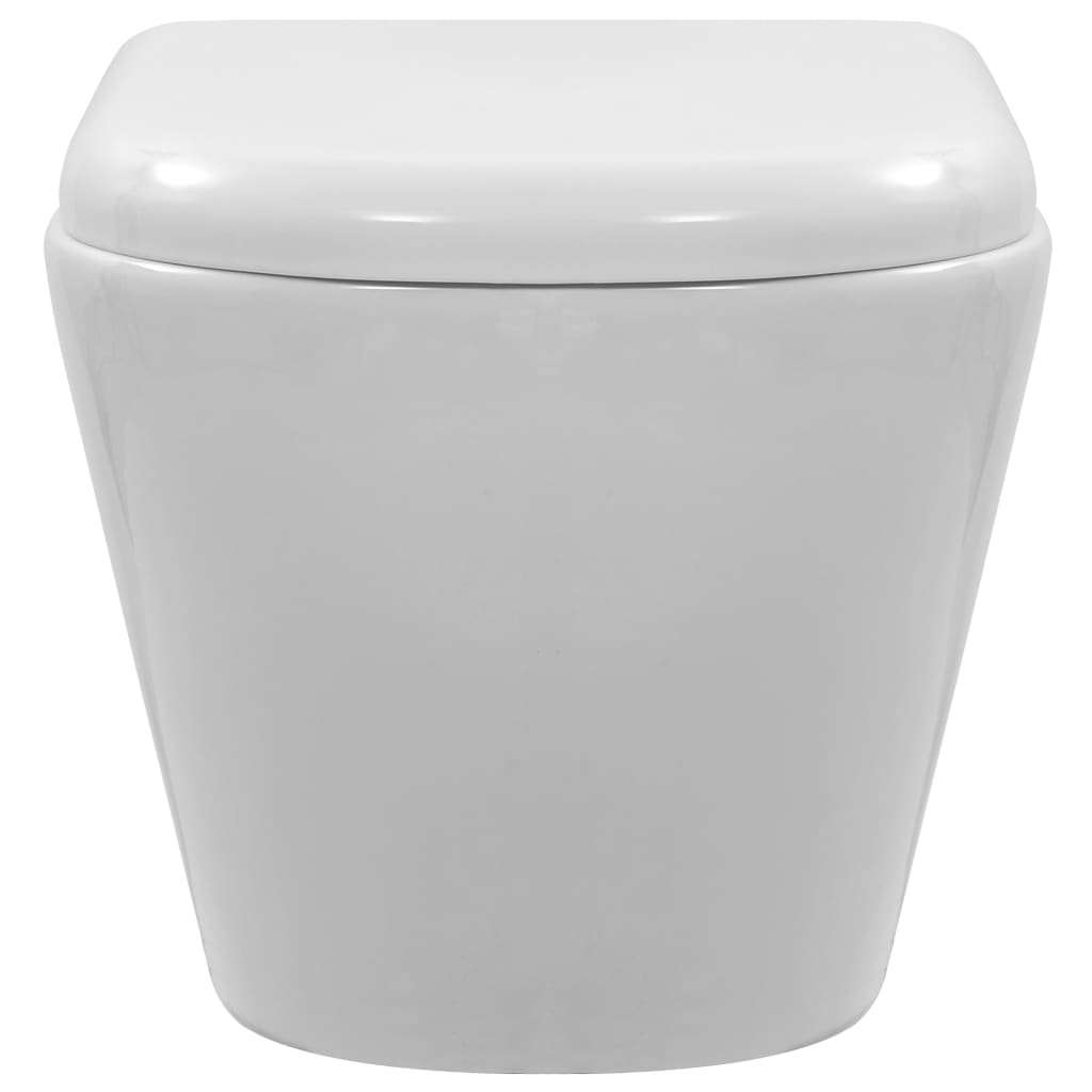 væghængt toilet uden kant keramik hvid
