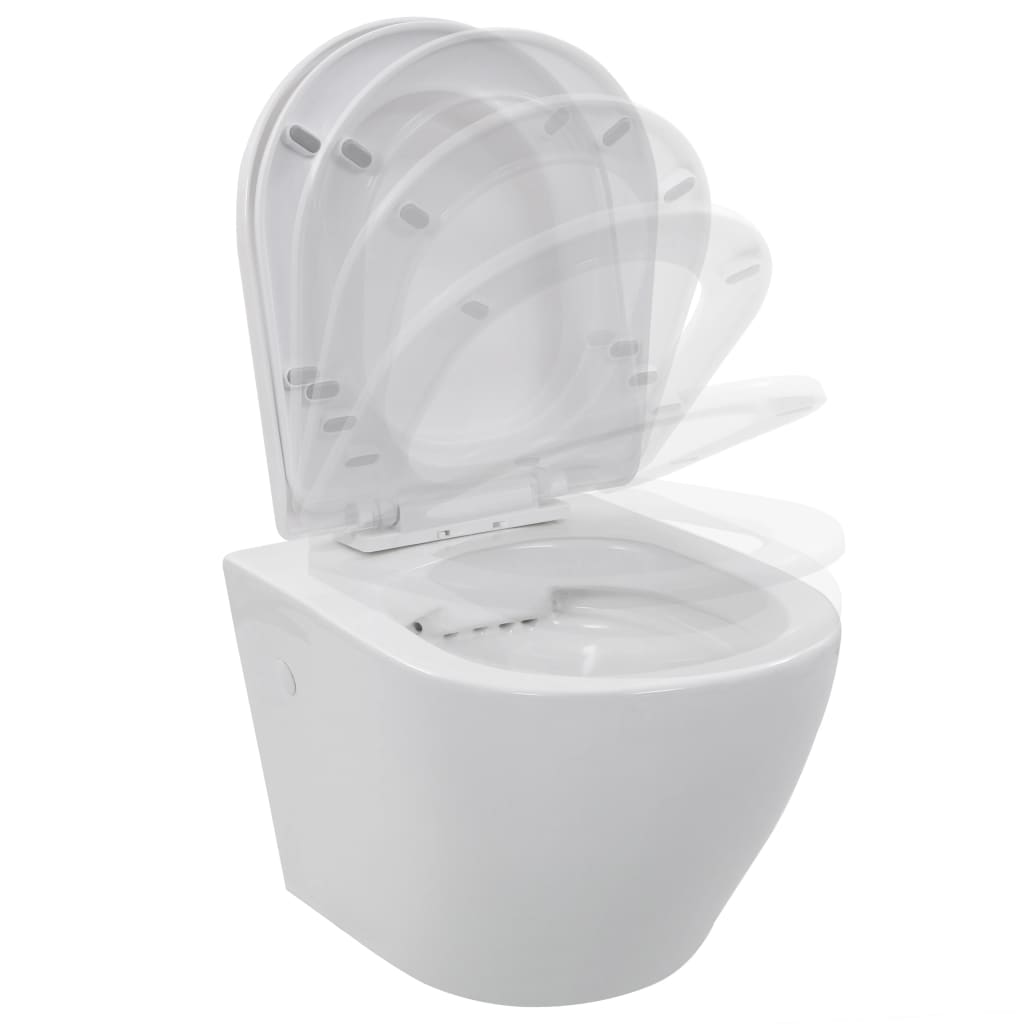 væghængt toilet uden kant keramik hvid