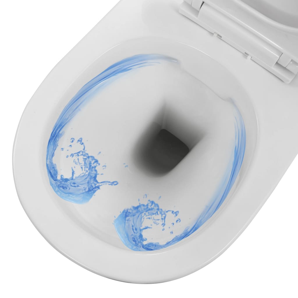 væghængt toilet uden kant keramik hvid
