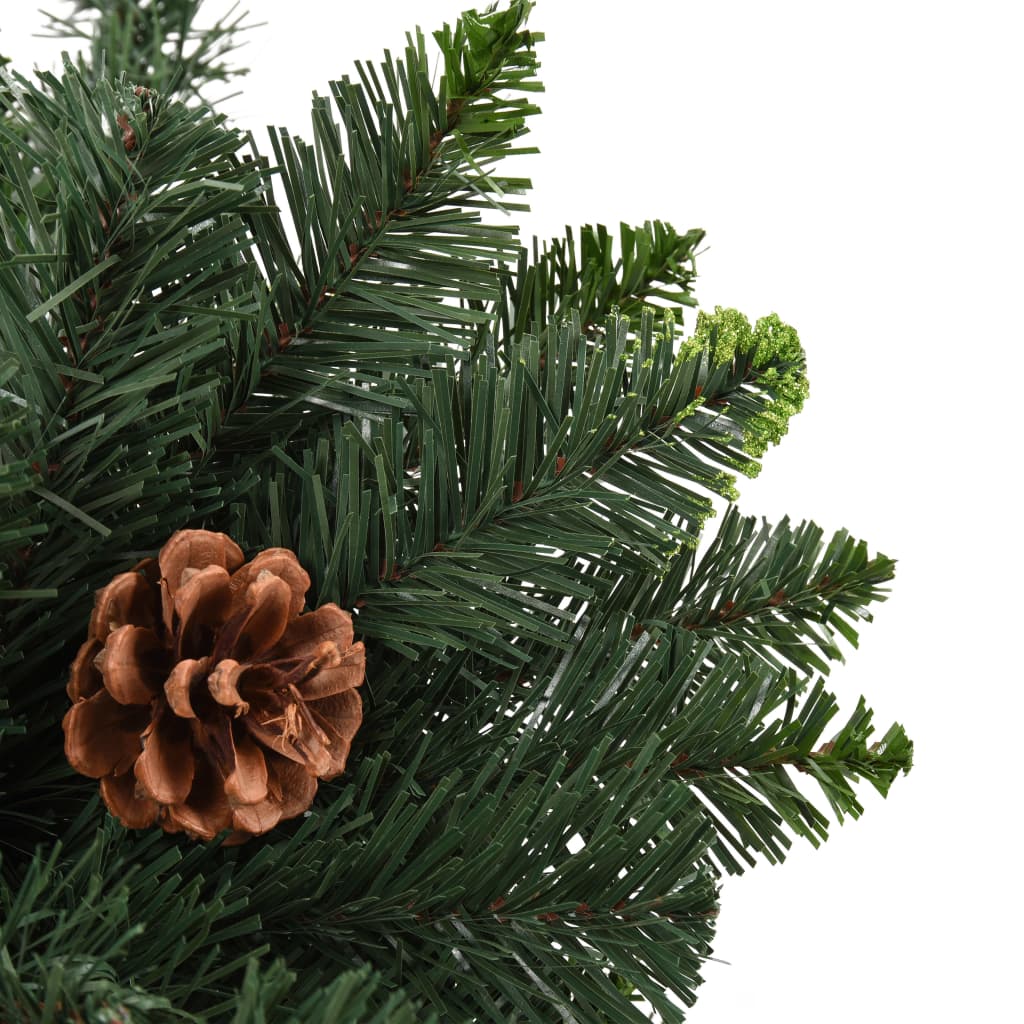 kunstigt juletræ med grankogler 210 cm grøn