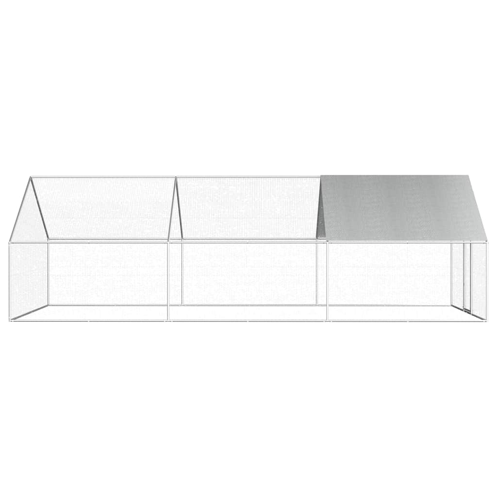 udendørs hønsebur 2,75x6x1,92 m galvaniseret stål