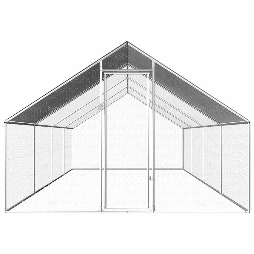 udendørs hønsebur 2,75x8x1,92 m galvaniseret stål