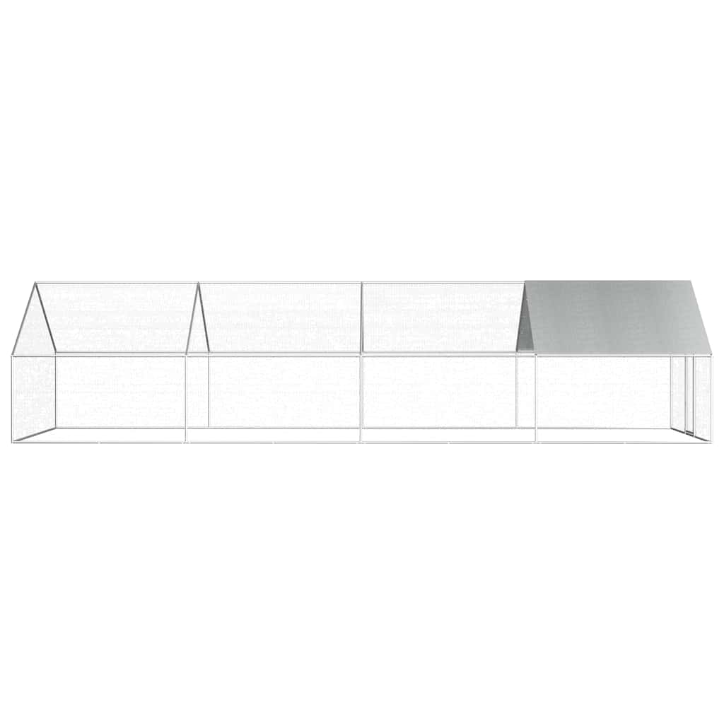 udendørs hønsebur 2,75x8x1,92 m galvaniseret stål