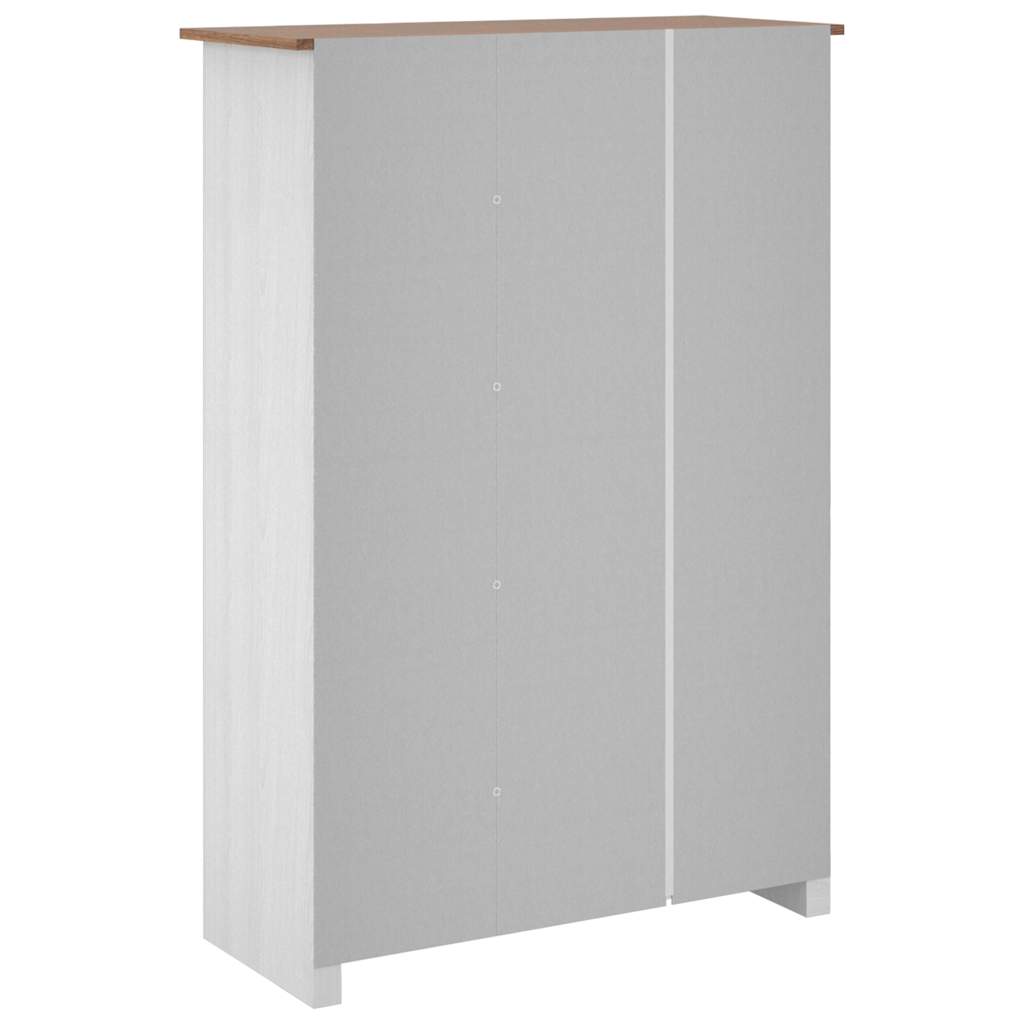 klædeskab med 3 låger 118 x 50 x 171,5 cm fyrretræ hvid Panama