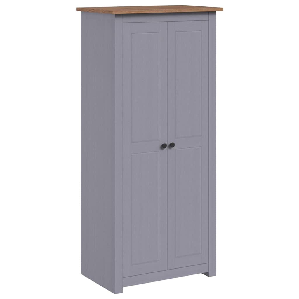 klædeskab Panama-serien 80x50x171,5 cm massivt fyrretræ grå