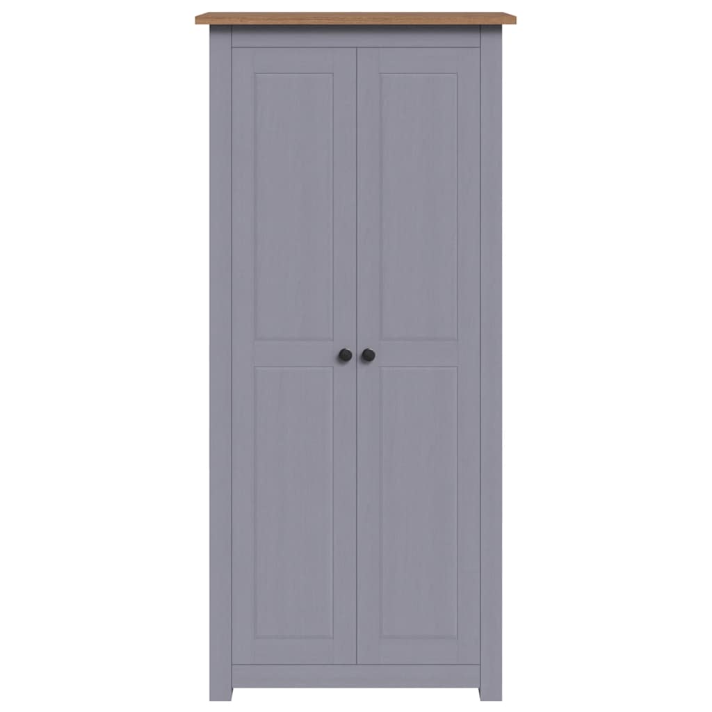 klædeskab Panama-serien 80x50x171,5 cm massivt fyrretræ grå