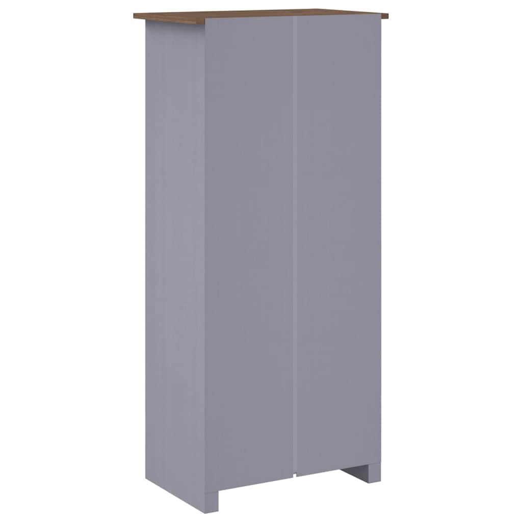 klædeskab Panama-serien 80x50x171,5 cm massivt fyrretræ grå