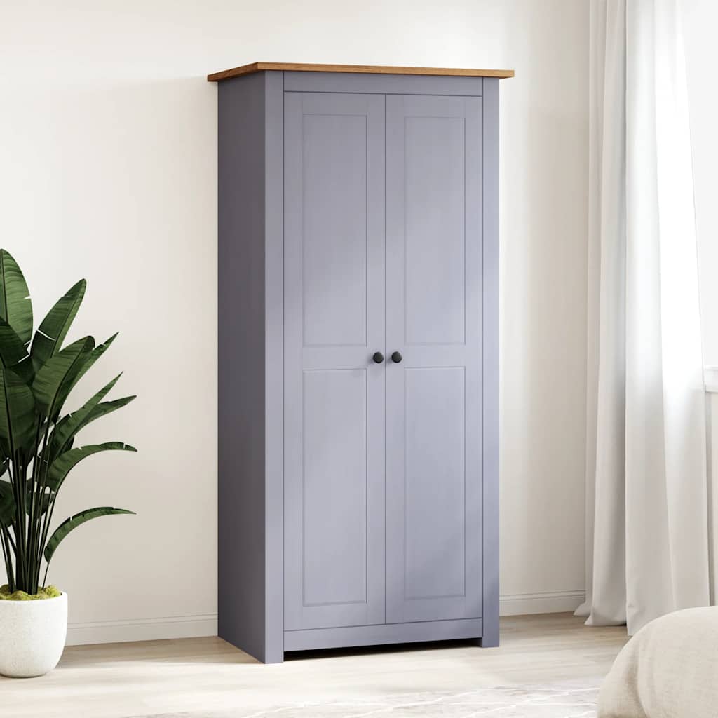 klædeskab Panama-serien 80x50x171,5 cm massivt fyrretræ grå