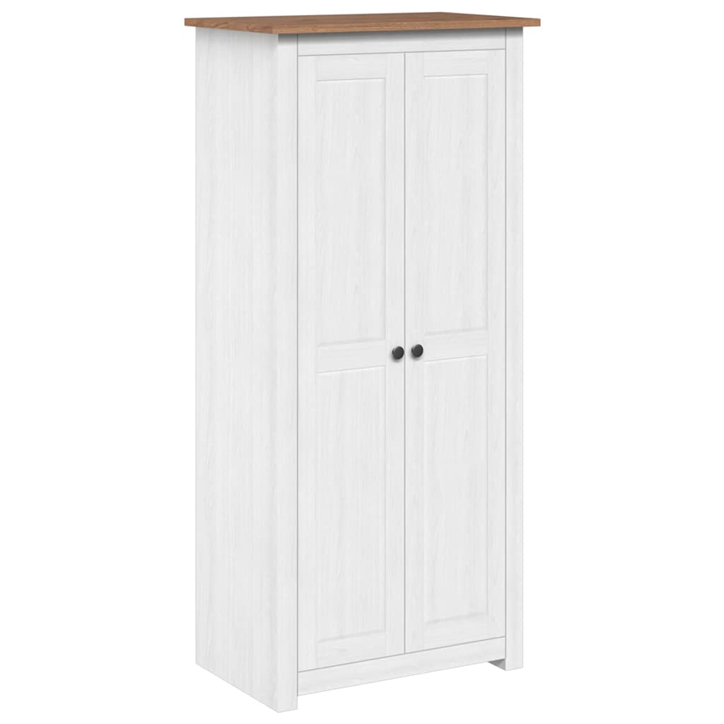 klædeskab Panama-serien 80x50x171,5 cm massivt fyrretræ hvid