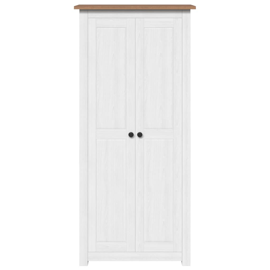 klædeskab Panama-serien 80x50x171,5 cm massivt fyrretræ hvid