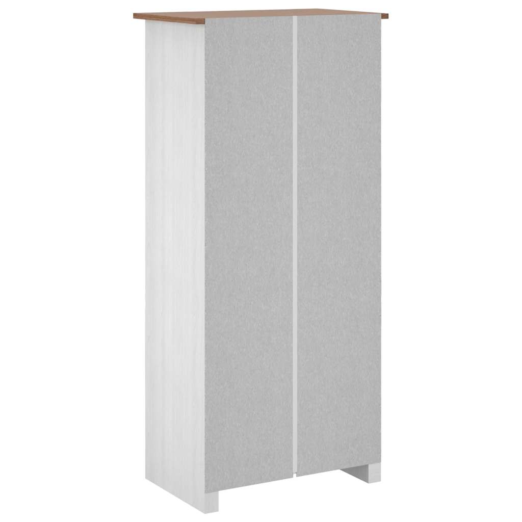 klædeskab Panama-serien 80x50x171,5 cm massivt fyrretræ hvid