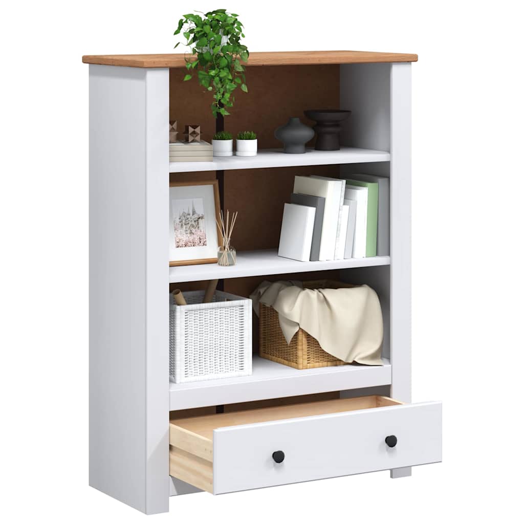 bogreol 80 x 35 x 100 cm massivt fyrretræ hvid Panama
