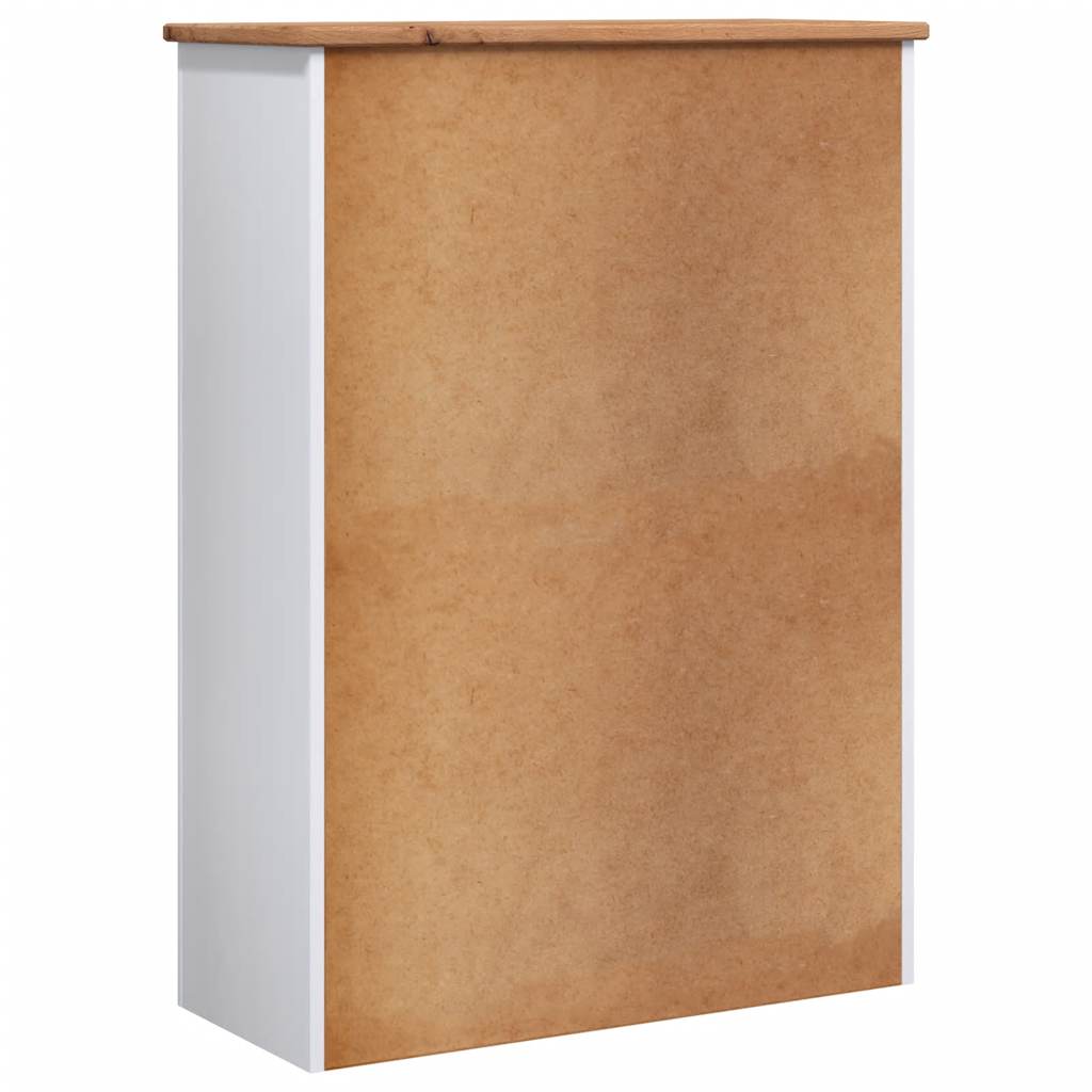 bogreol 80 x 35 x 100 cm massivt fyrretræ hvid Panama